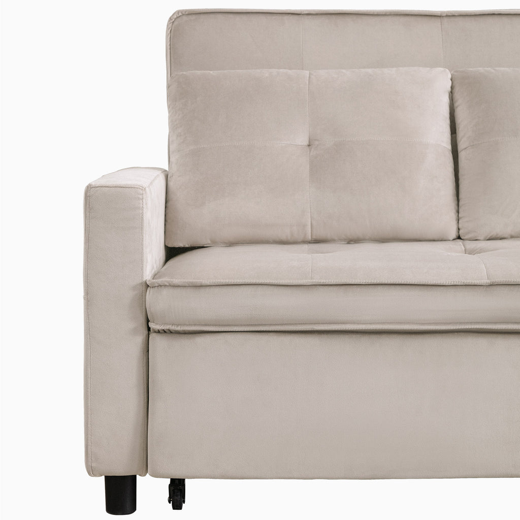 Beige Convertible Sofa Bed Loveseat A75064