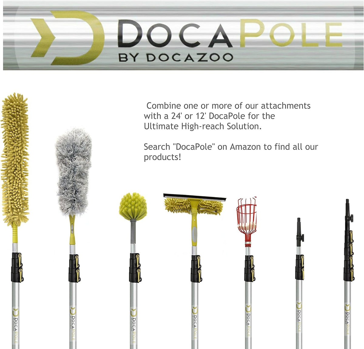 Extension Pole with Microfiber Ceiling Fan Duster and Removable Chenille Dusting Cloth T627