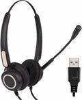 USB Computer Headset with Boom Microphone (Black) T13127