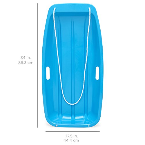 35in Kids Plastic Snow Sled with Pull Rope L13915