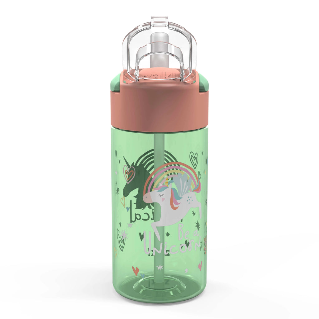 18 ounce Reusable Plastic Water Bottle with Push-button lid T63804