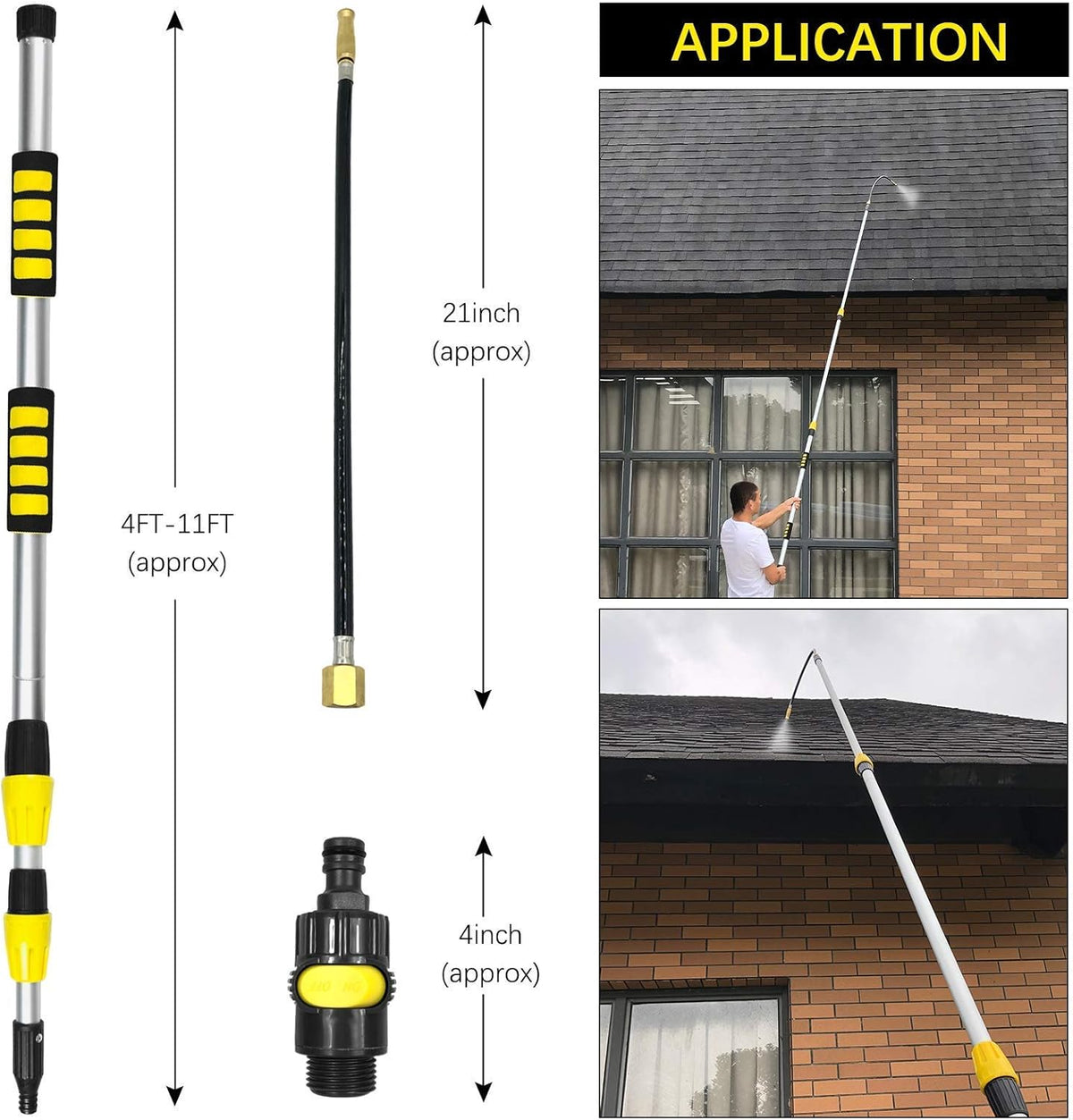 12FT Telescoping Gutter Cleaning Wand Kit Pack of 2 M69535