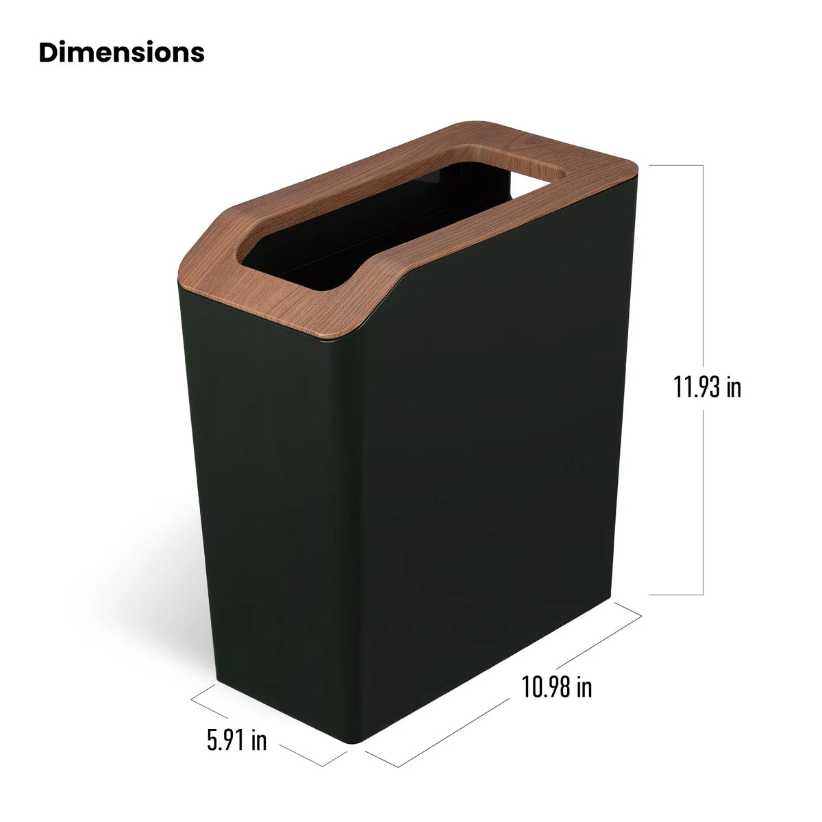 Green 2 Pack Slim Plastic Trash Can with Open Top I435