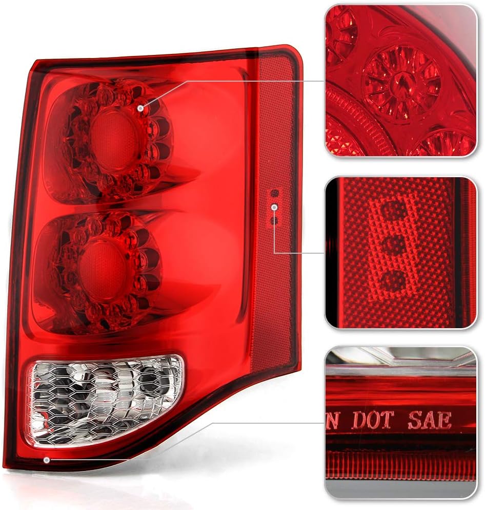 Red Clear LED Tail Lights Assembly Pair M646509