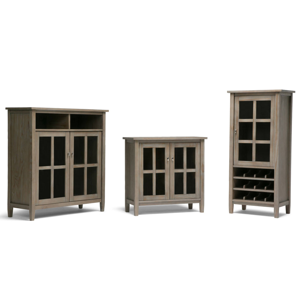 Rustic Natural Aged Brown Solid Wood Low Storage Cabinet P8507