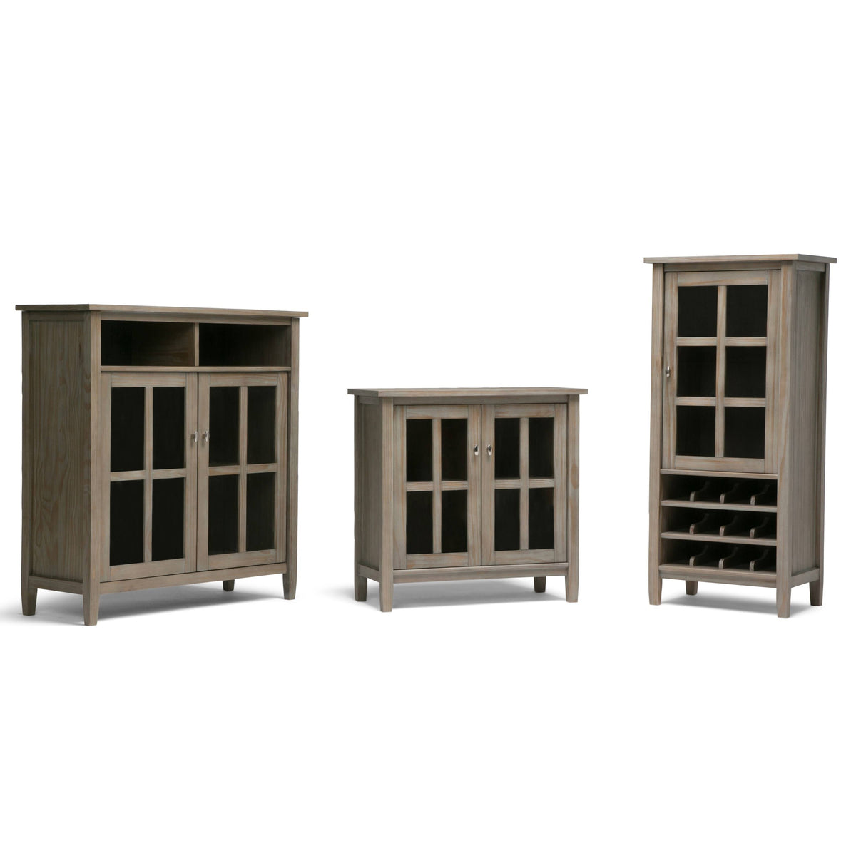 Rustic Natural Aged Brown Solid Wood Low Storage Cabinet P8507