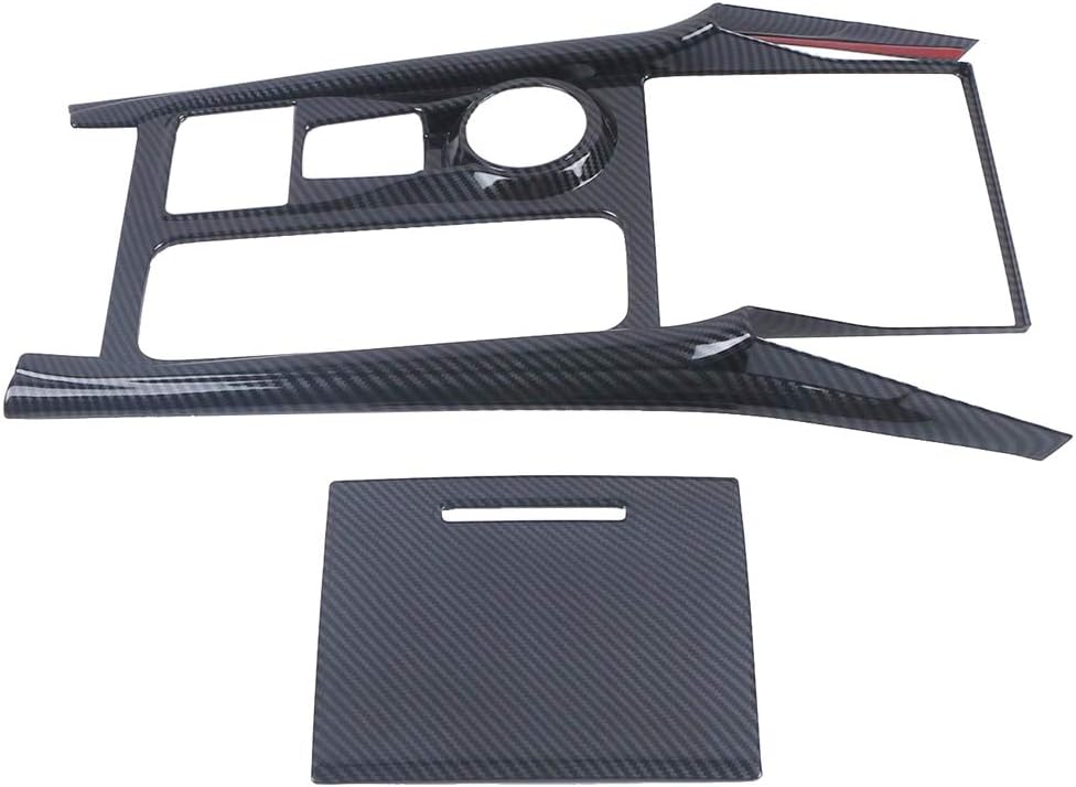 Carbon Fiber Grain Center Console Shift Frame Cover Trim Stickers 2pcs H548
