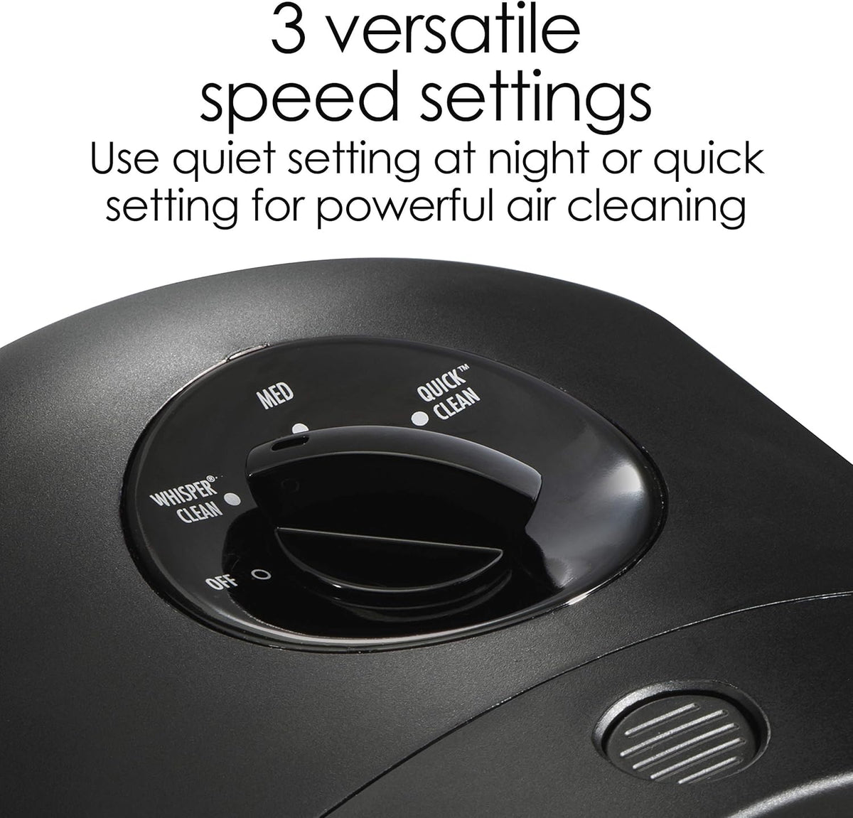 Black Air Purifier with HEPA Grade Filter, 3 Speeds, 160 sq ft N82345