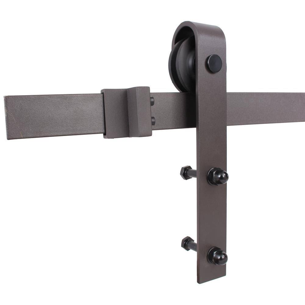 Espresso Stained Wood Interior Sliding Barn Door with Hardware Kit N347