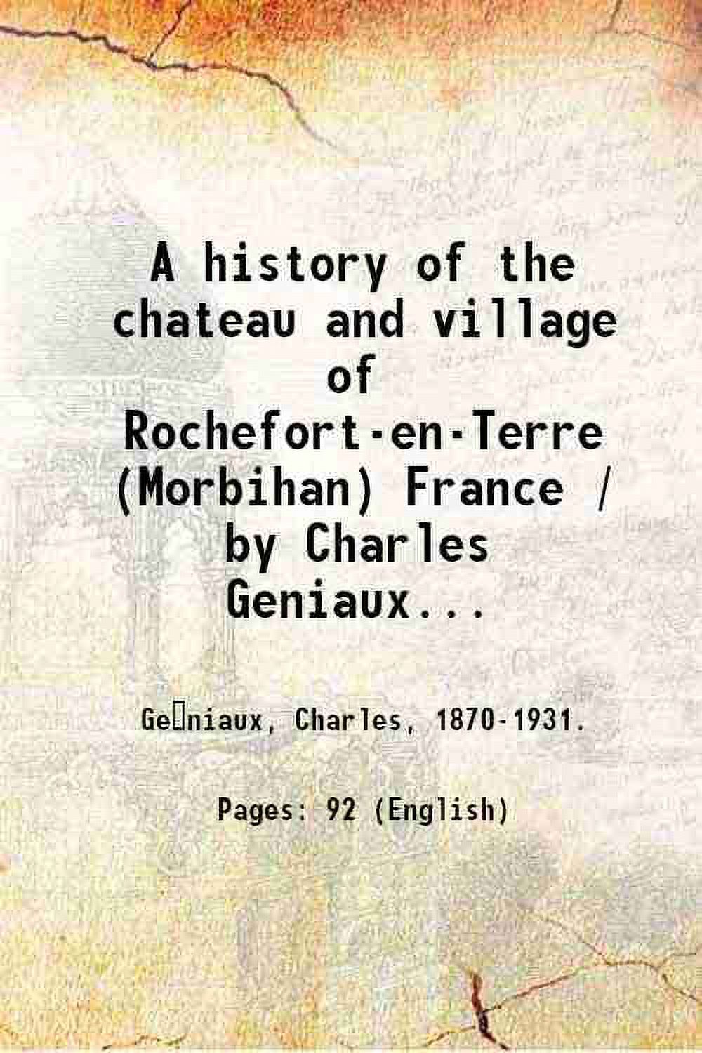 Rochefort-en-Terre France History Book X251