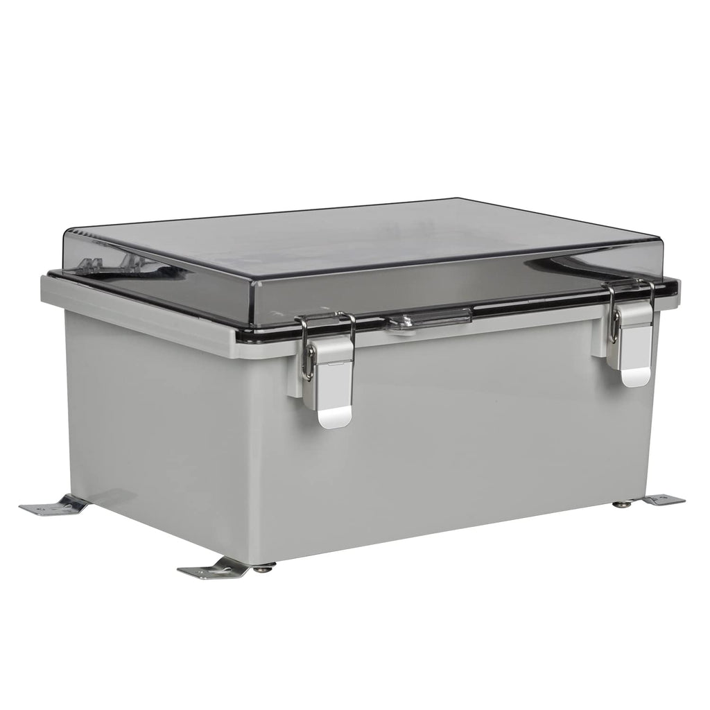 Waterproof Hinged Clear Cover ABS Plastic Junction Box, Pack of 2 L69865