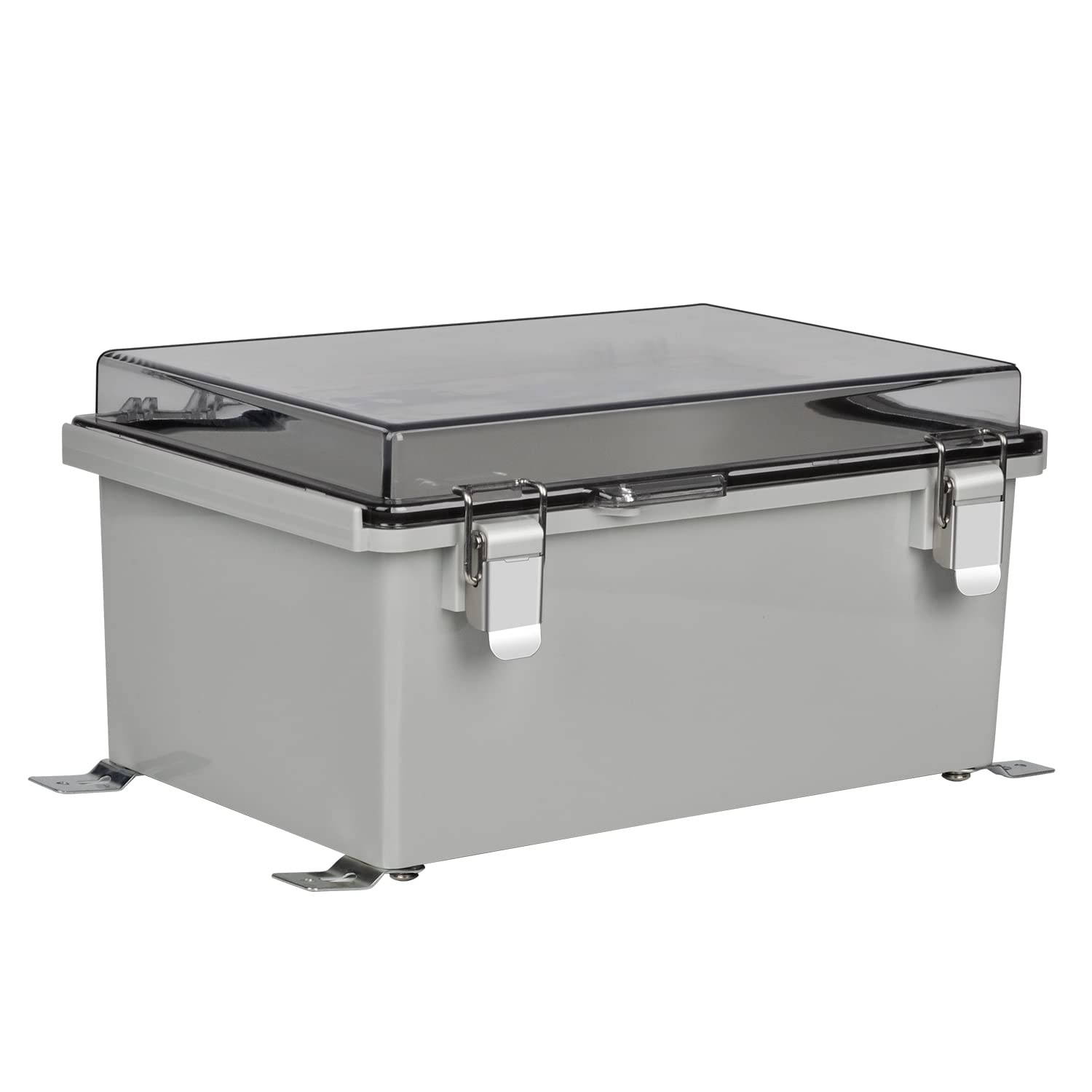 Waterproof Hinged Clear Cover ABS Plastic Junction Box, Pack of 2 L69865