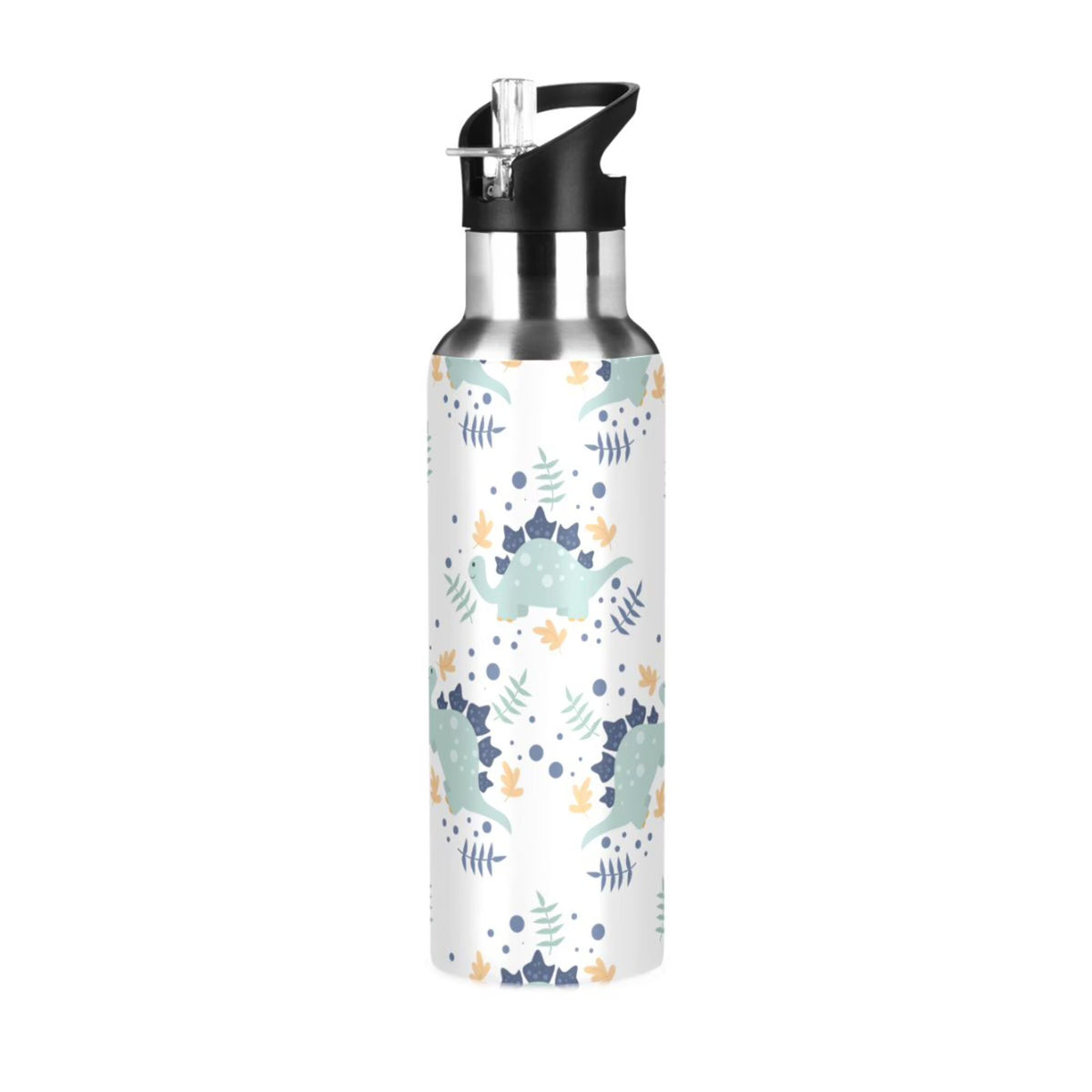 Stainless Steel Insulated Thermos Vacuum Flask Water Bottle with Straw Lid K7575