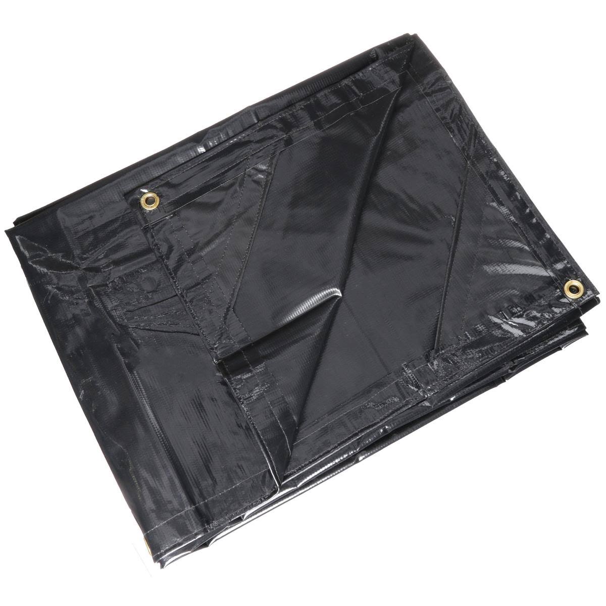 Heavy Duty Vinyl Tarp, 12x24Ft, Black G8130