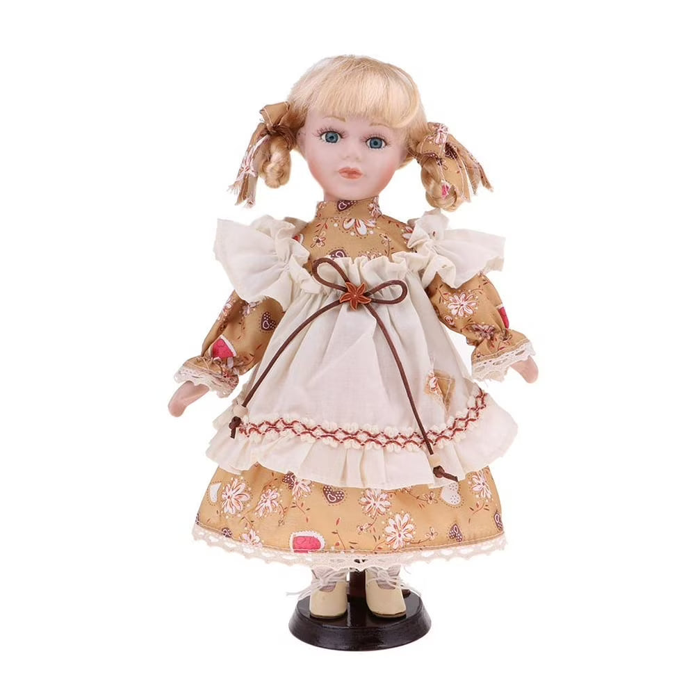 30cm Porcelain Doll Girl Figures with Stand N8879