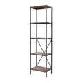 Bronze Silver 4 Layer Vertical Wooden Steel Bookshelf J4080