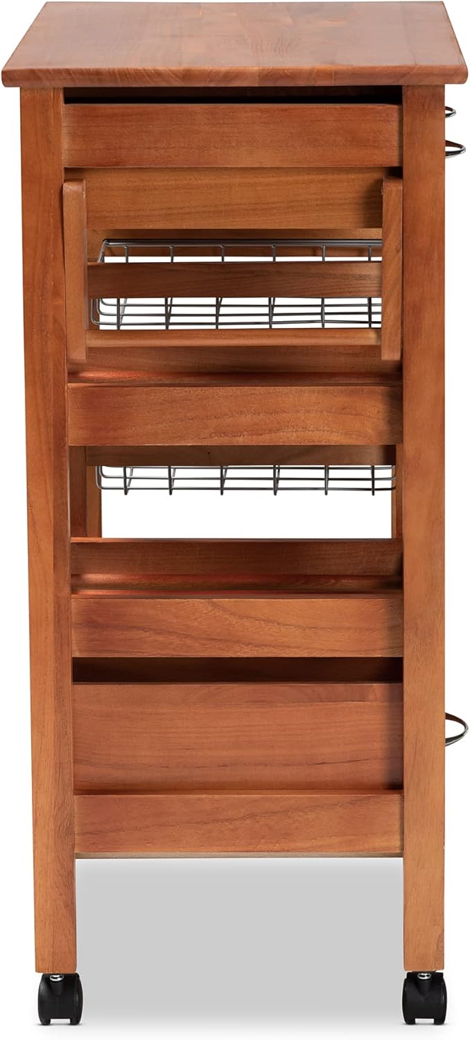 Oak Brown/Silver Trolleys and Carts M5667