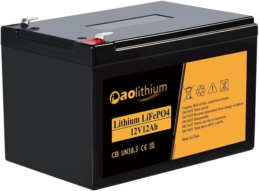 12V 12Ah LiFePO4 Deep Cycle Rechargeable Battery with Built-in BMS and F2 Terminal T4392