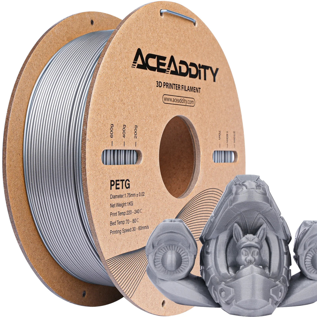 3D Printing Supplies 1.75mm Silver Spool O375022