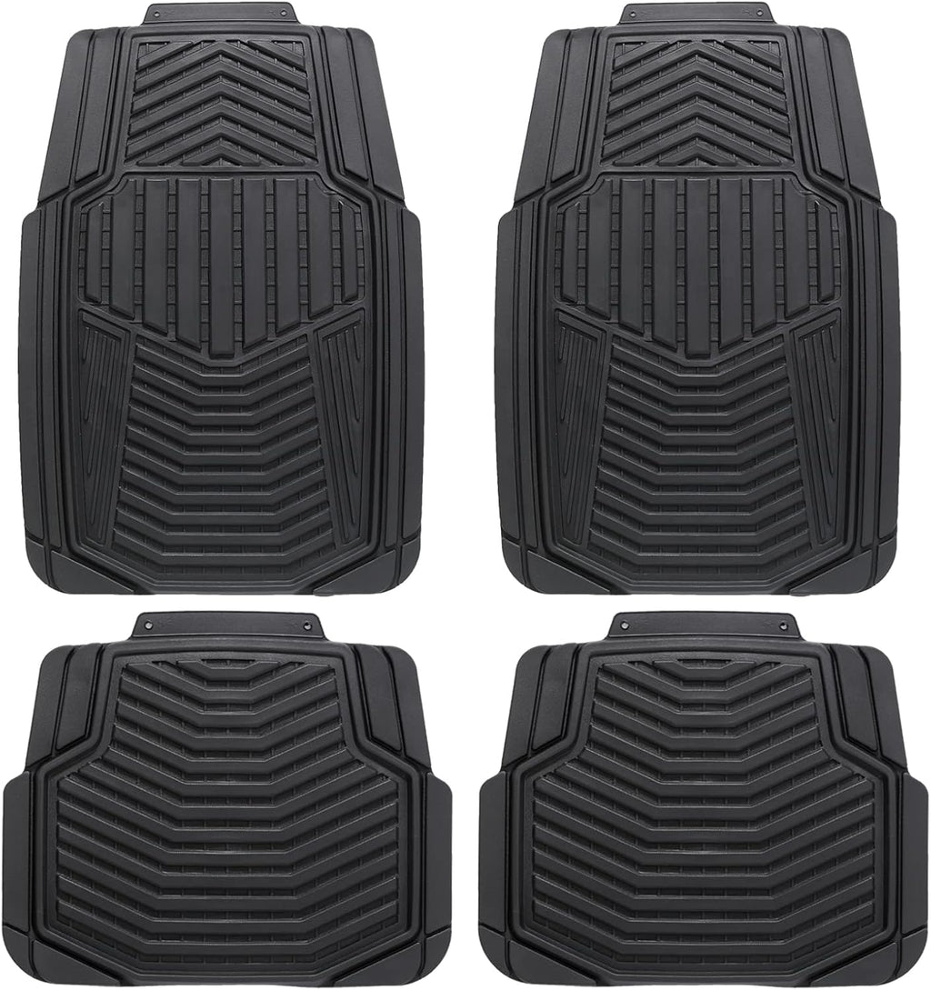 Gray Heavy Duty Rubber Car Floor Mats 4pc Y7800