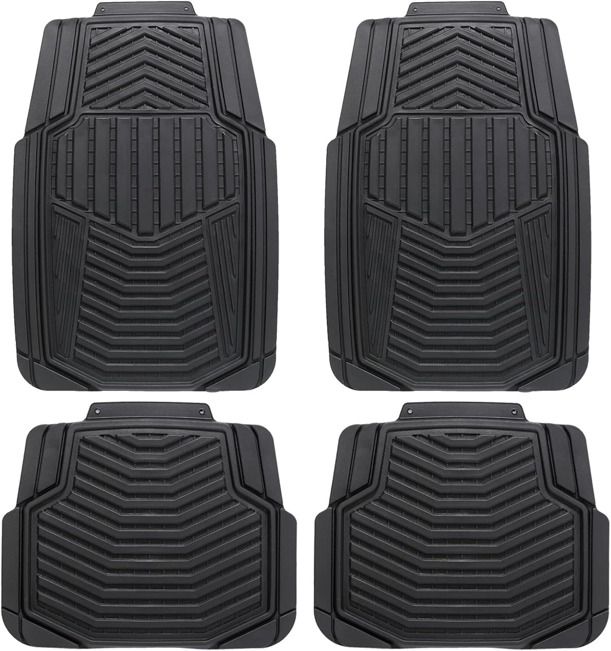 Gray Heavy Duty Rubber Car Floor Mats 4pc Y7800