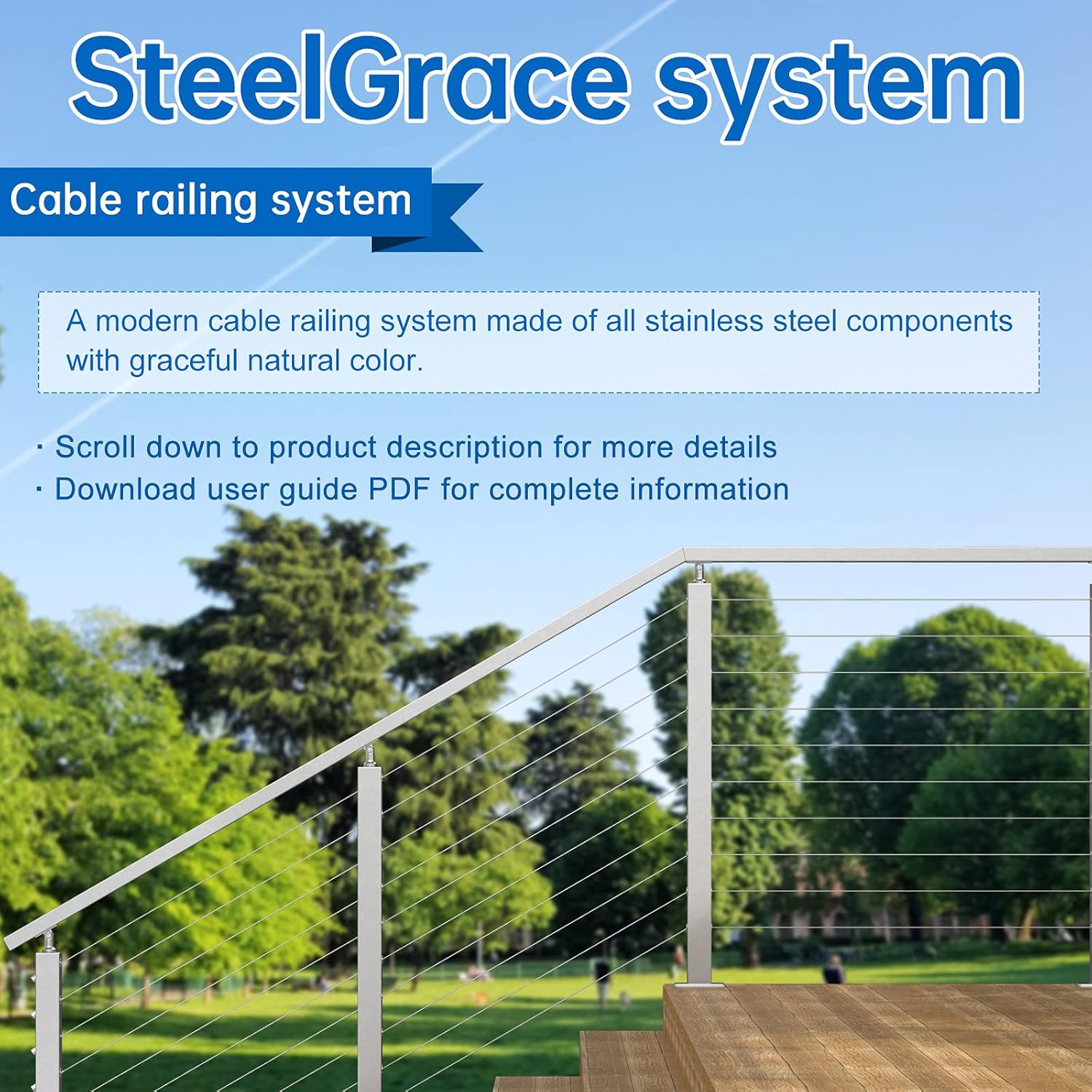 1/8 Invisible Cable Railing Kit T316 Stainless Steel Toggle Anchor Terminal G406300