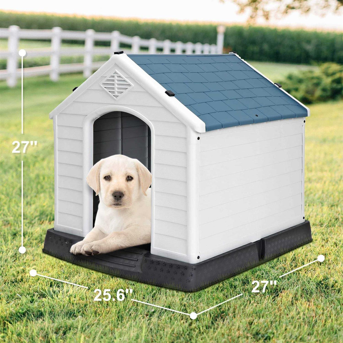 Plastic Dog Kennel with Air Vents and Elevated Floor E491590