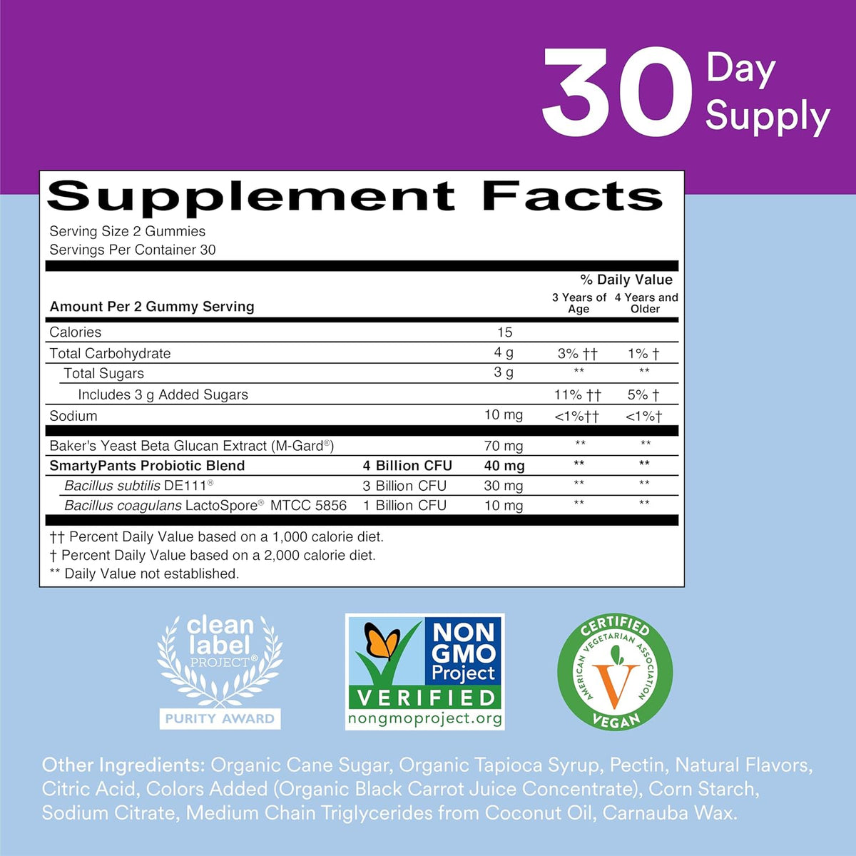 Kids Probiotic Immunity Gummies, Prebiotics & Probiotics, Gluten Free, Vegan, Grape Flavor, 60 Count K12133