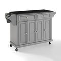 Solid Black Granite Top Kitchen Cart Island T70965
