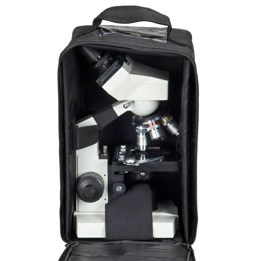 40X-2500X Lab Binocular Biological Compound LED Microscope with Vinyl Carrying Case R1589