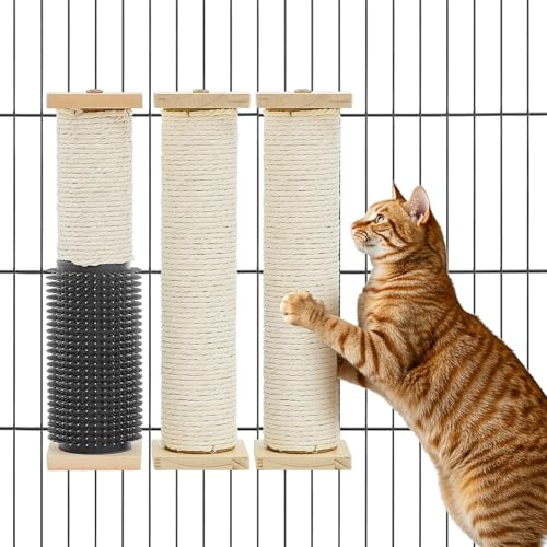 3 Pack Cat Scratching Post 13 Inch Wooden Sisal J105776