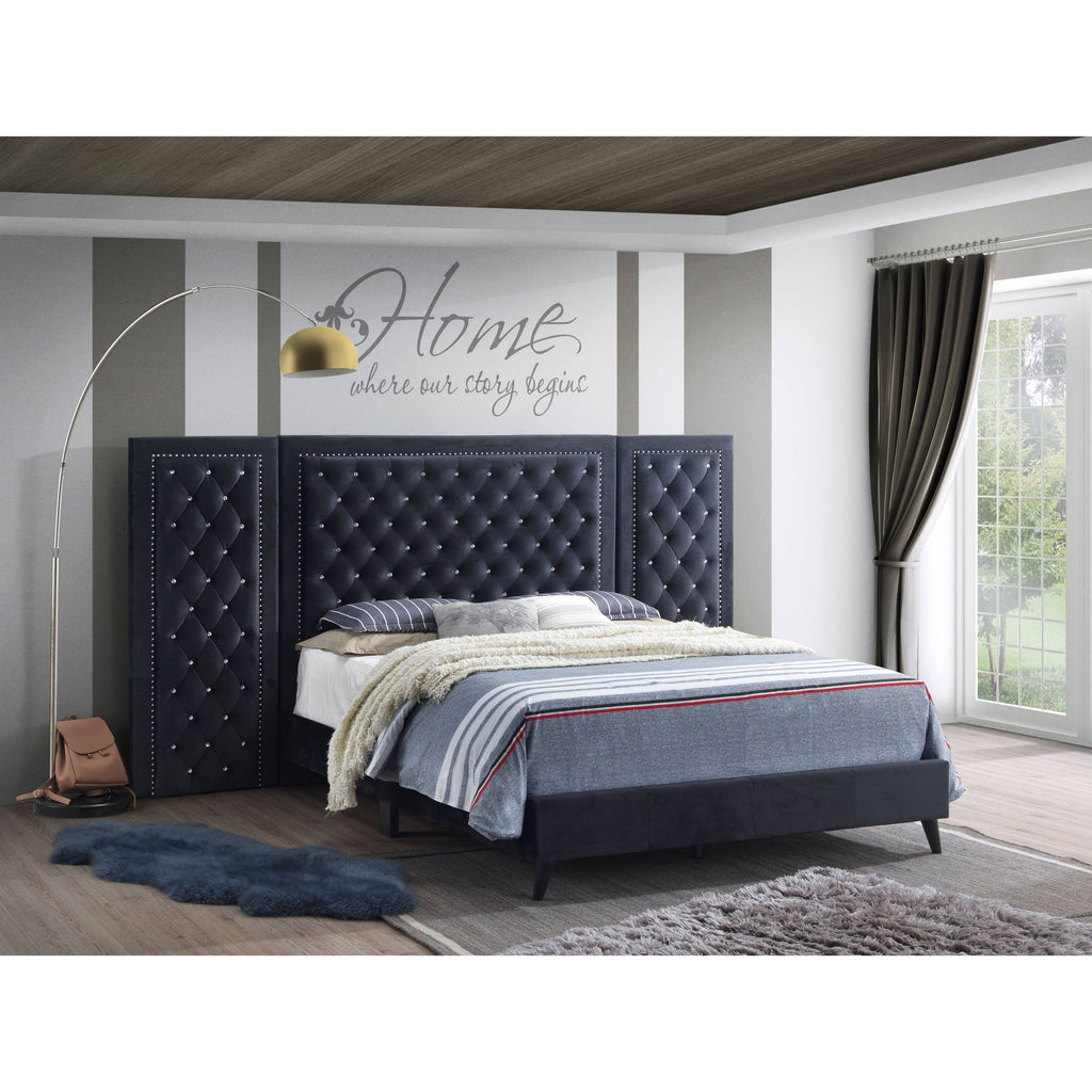 Queen Velvet Bed Side Panel S3665