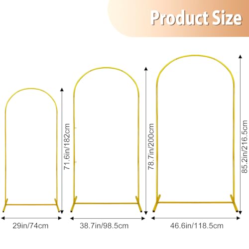 Gold Metal Arch Backdrop Stand Set of 3 J673153