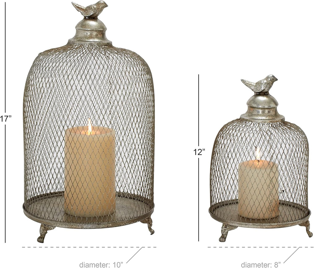 Metal Candle Lantern Set of 2 X983522