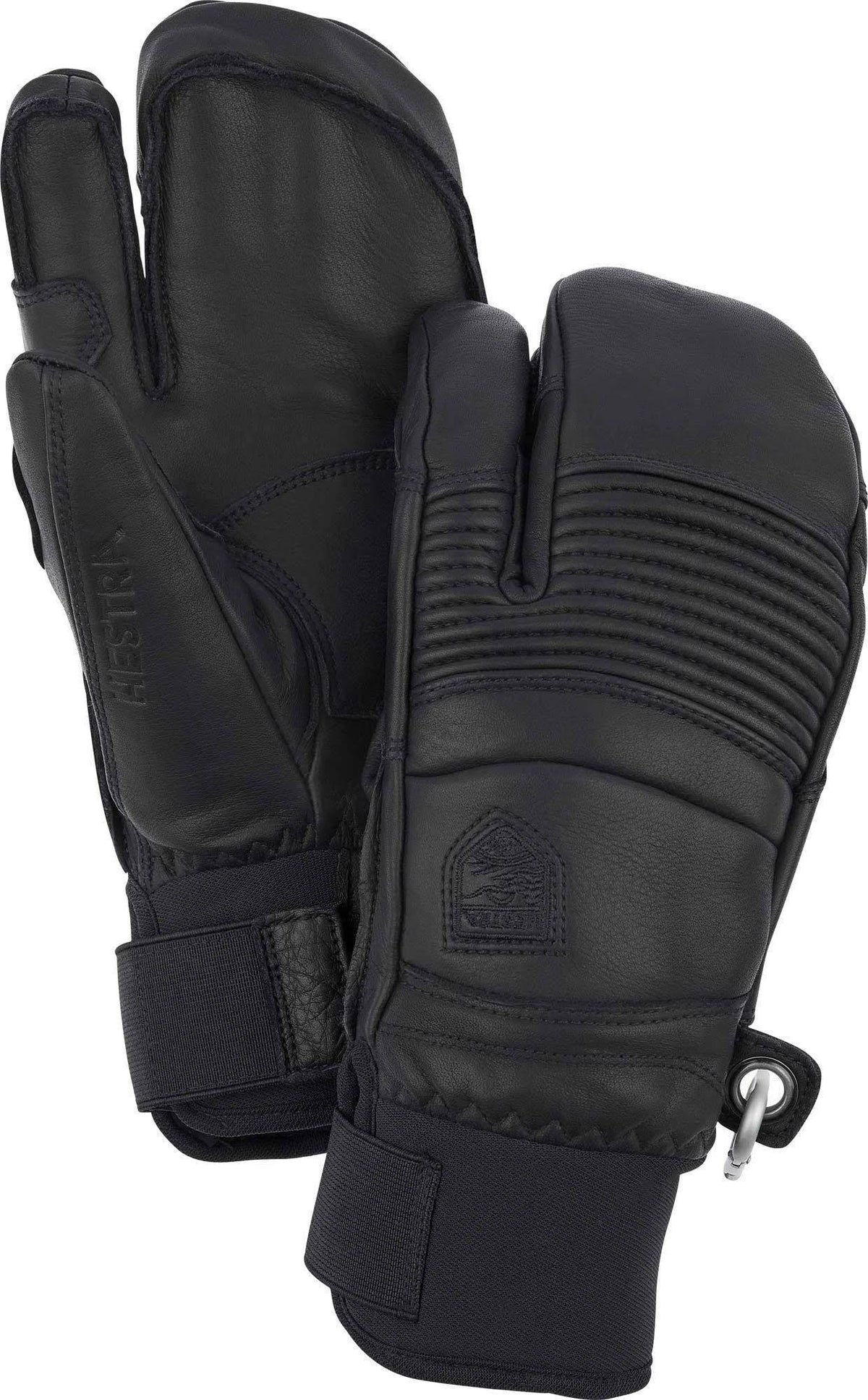 Black 3-Finger Leather Gloves R204
