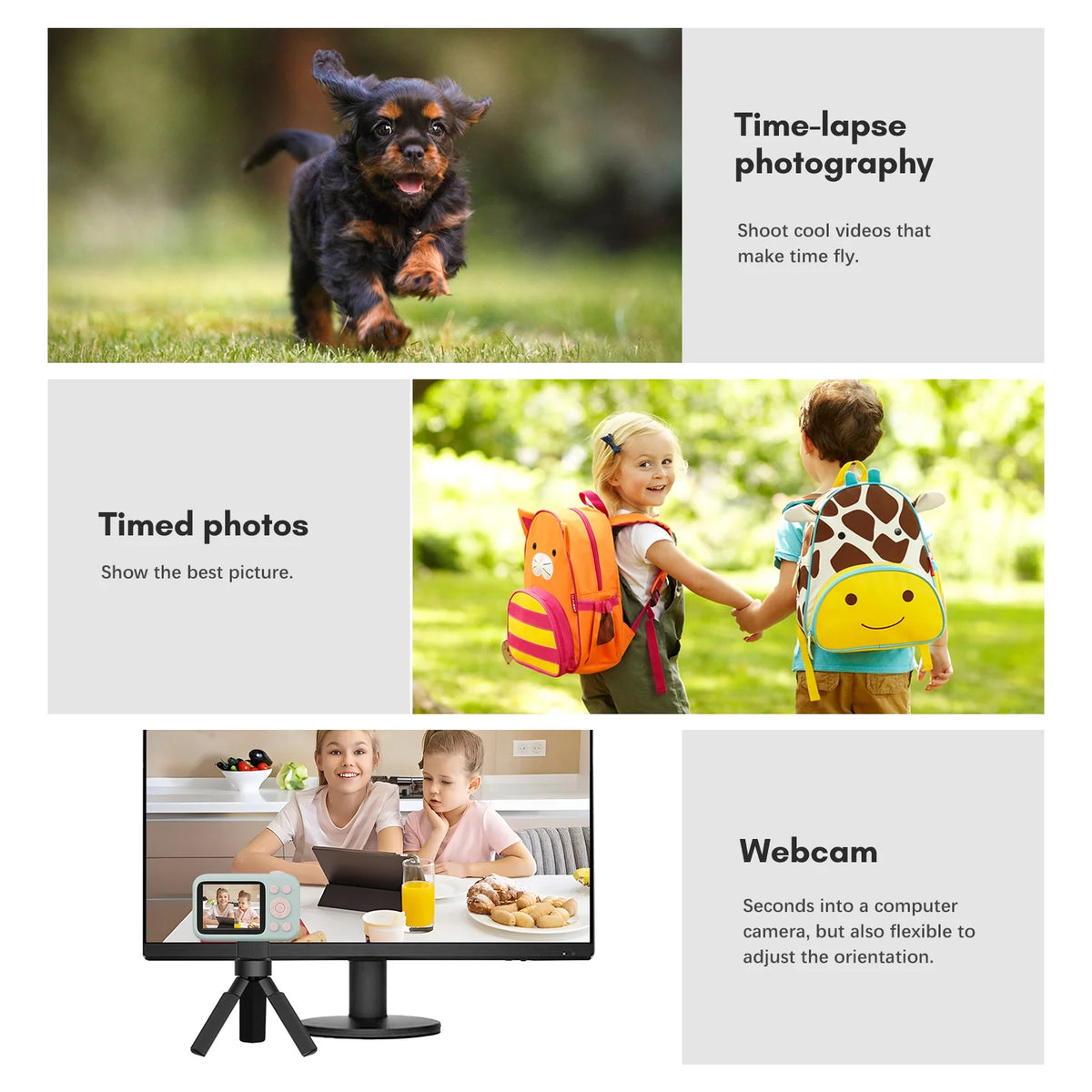 12mp Dual Lenses Children Video Camera with 2.4-inch Lcd Screen X3860