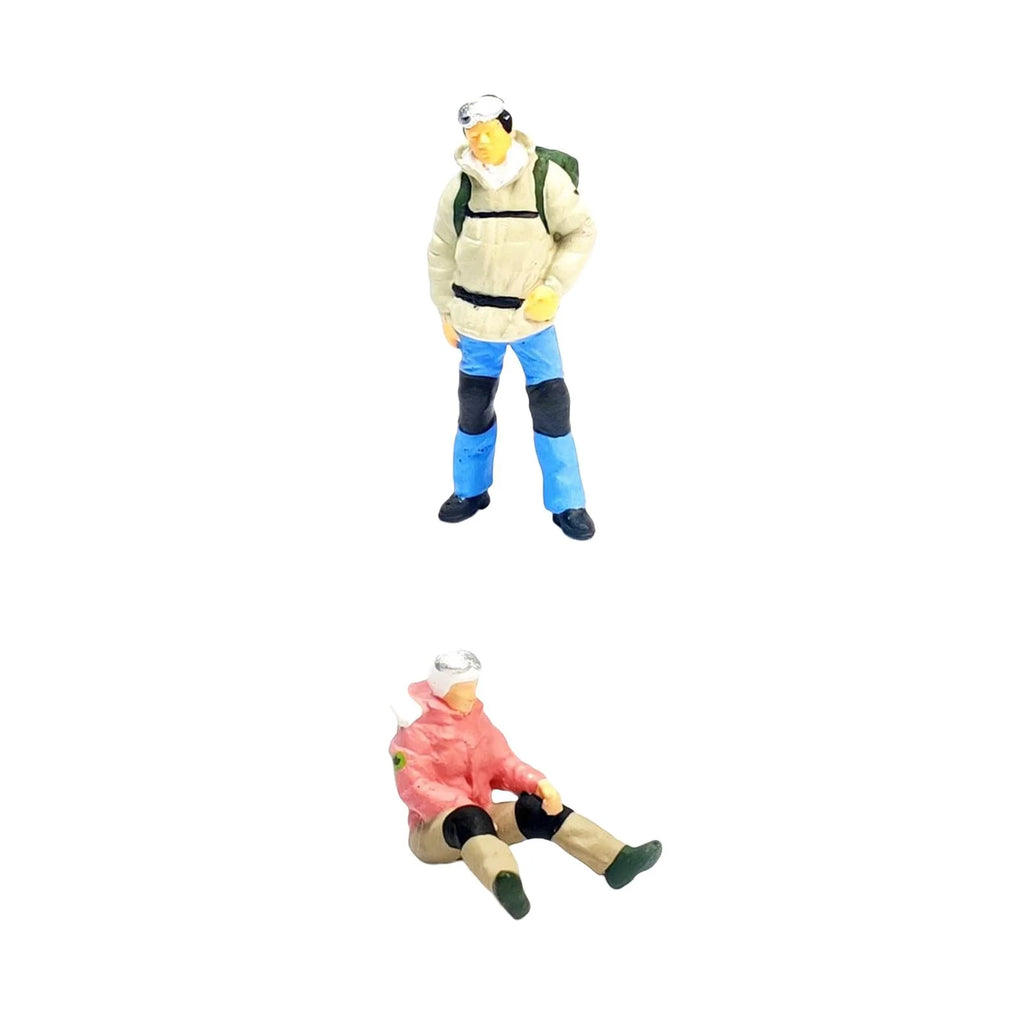 2x Painted Miniature People Toys for Dollhouse P344