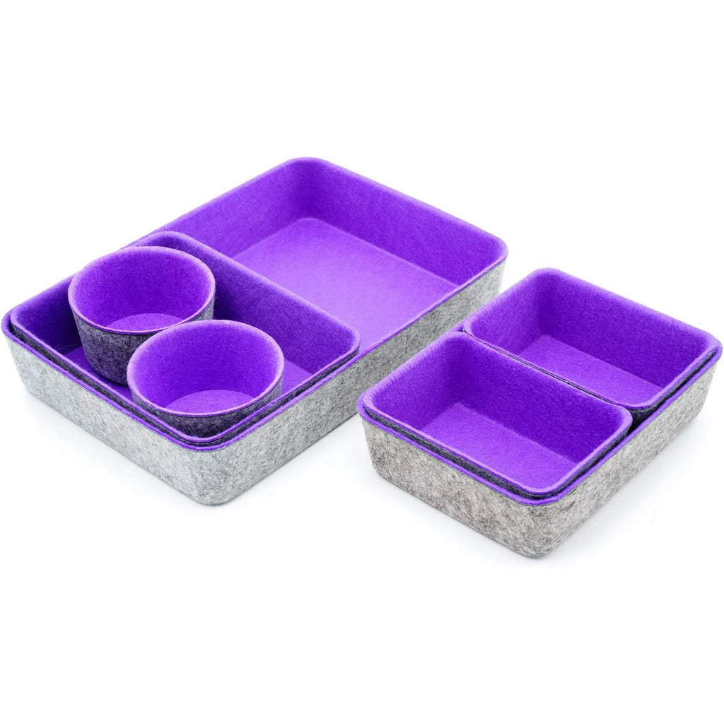 Maroon 7-Piece Felt Drawer Organizer Set K5874