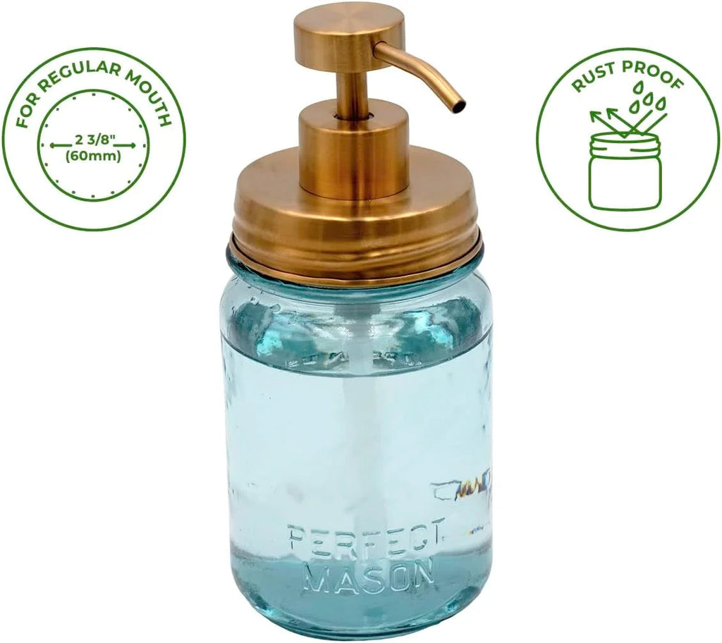 Matte Soap Pump Dispenser Lid Kit For Regular Mouth Jars S681722
