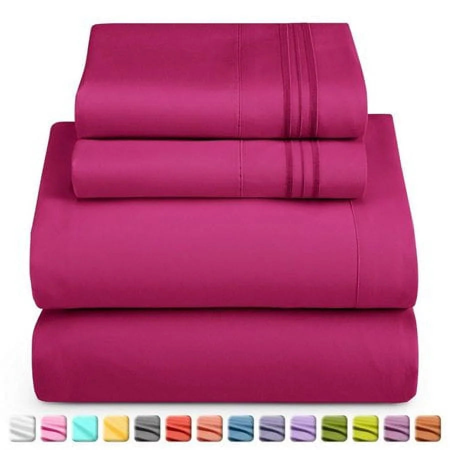 1800 Thread Count 4 Piece Deep Pocket California King Size Sheet Set G803
