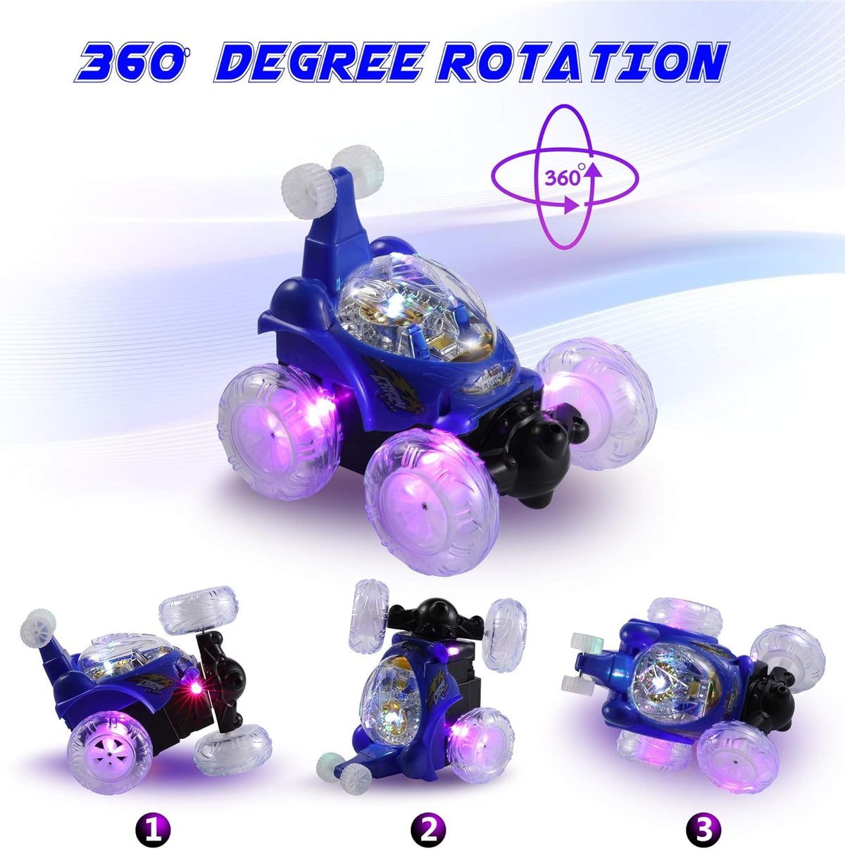 2.4GHz 2 in 1 RC Stunt Car with LED Headlights D3161