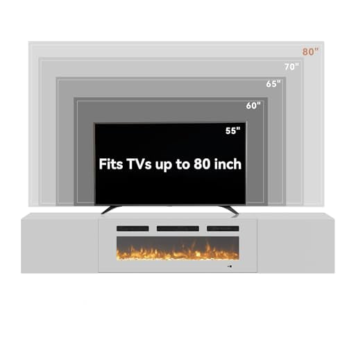 Black TV Stand with 36" Electric Fireplace Q82595