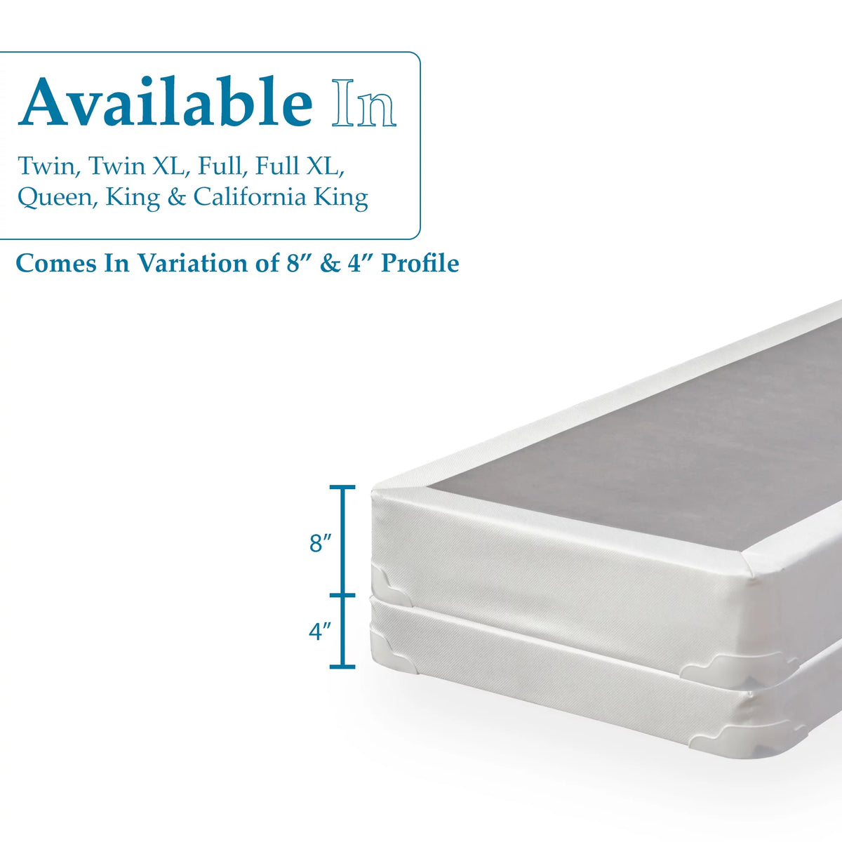 Twin White Wood Box Spring N81905