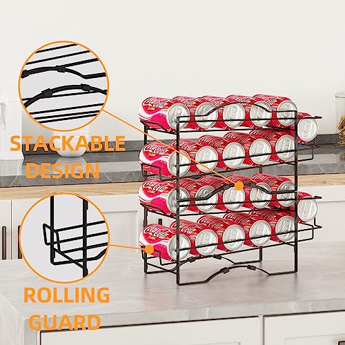 4 Pack Black Stackable Soda Can Organizer Rack K9361