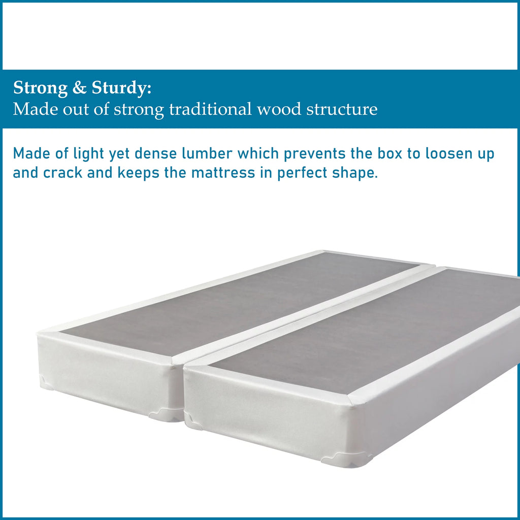 Twin White Wood Box Spring N81905