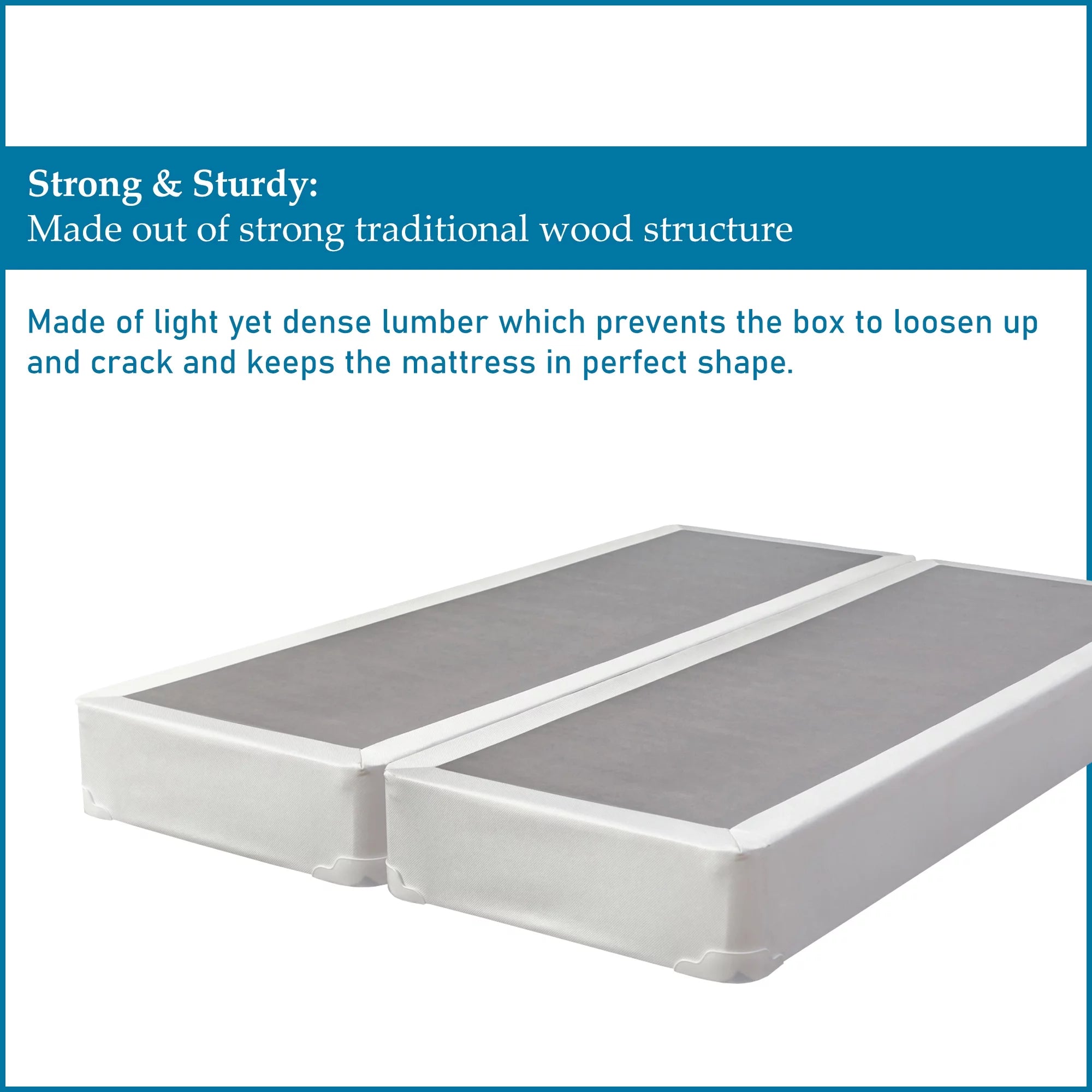 Twin White Wood Box Spring N81905