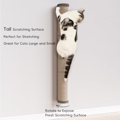 40" Wall Mounted Cat Scratcher Sisal Scratching Post F656459