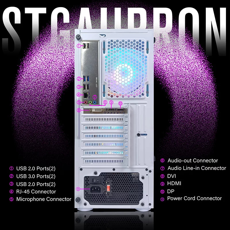 Gaming Desktop PC, Intel Core I7 3.4GHz, 16G RAM, 512G SSD, GeForce GTX 1660 Ti 6G U899419