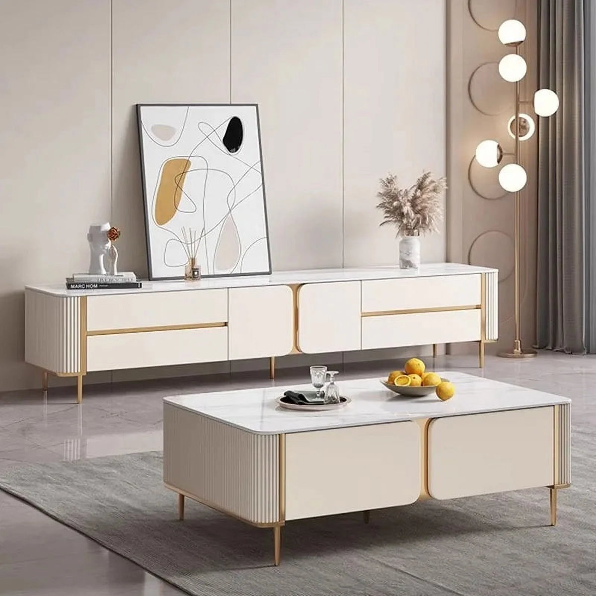 White TV Stand Display Cabinet Unit Table R899