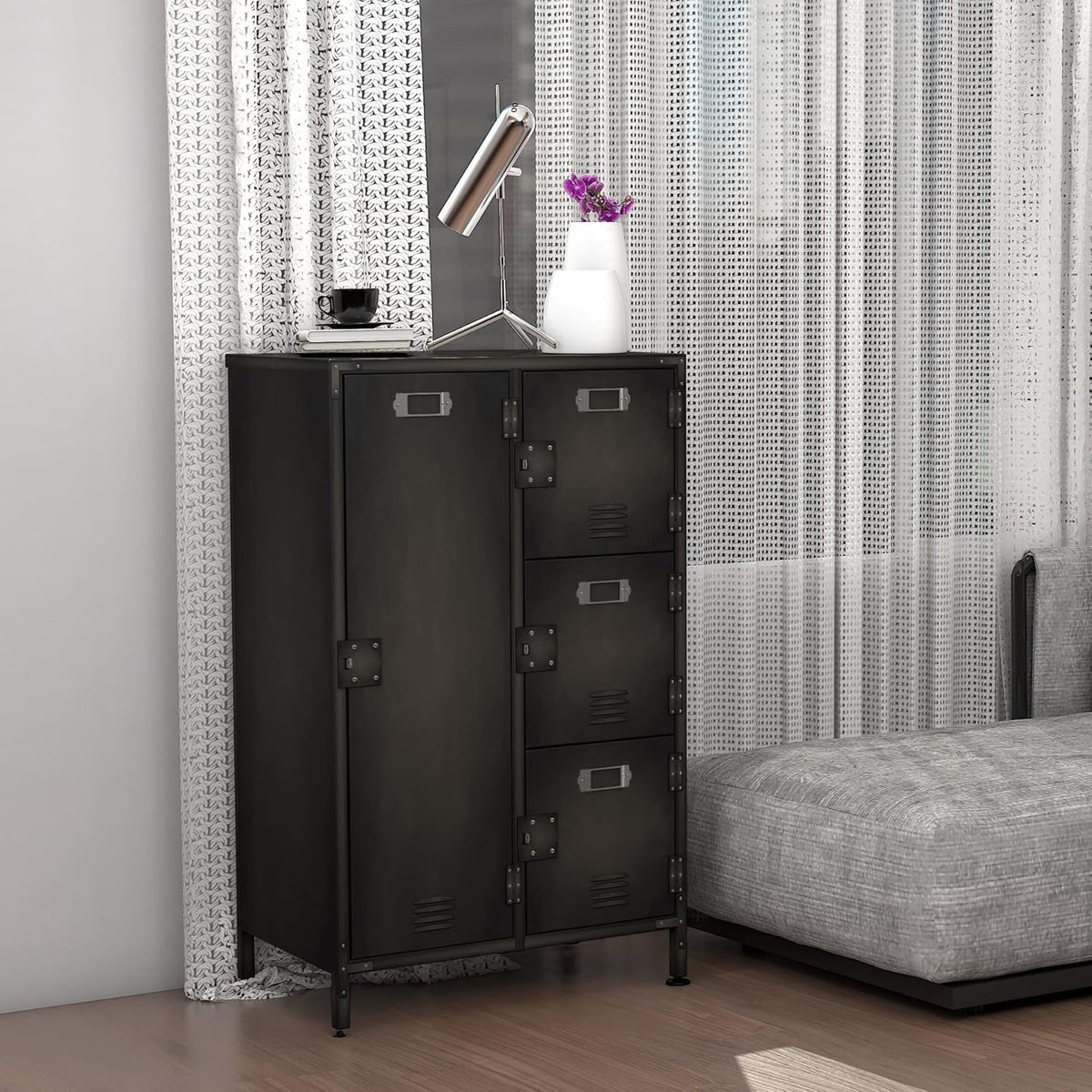 55" Steel 4 Door Locker Storage Cabinet D666386